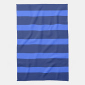 Modern Simple Blue Navy Two Tone Strip Name Geschirrtuch (Vertikal)