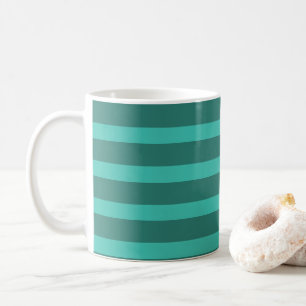 Modern Simple Blue Navy Two Tone Strip Name Kaffeetasse