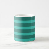 Modern Simple Blue Navy Two Tone Strip Name Kaffeetasse (Mittel)