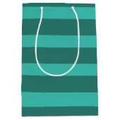 Modern Simple Blue Navy Two Tone Strip Name Mittlere Geschenktüte (Vorderseite)