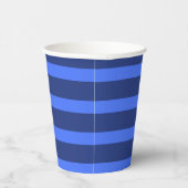Modern Simple Blue Navy Two Tone Strip Name Pappbecher (Rechts)