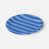 Modern Simple Blue Navy Two Tone Strip Name Pappteller (Schrägansicht)