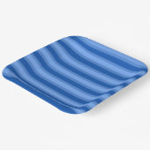 Modern Simple Blue Navy Two Tone Strip Name Pappteller (Gewinkelt)