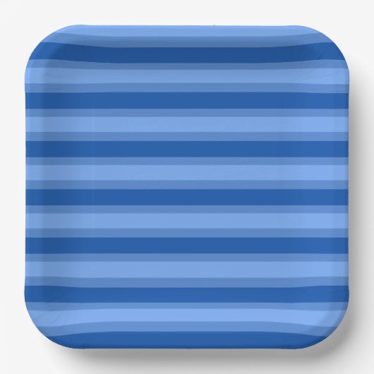 Modern Simple Blue Navy Two Tone Strip Name Pappteller (Vorderseite)