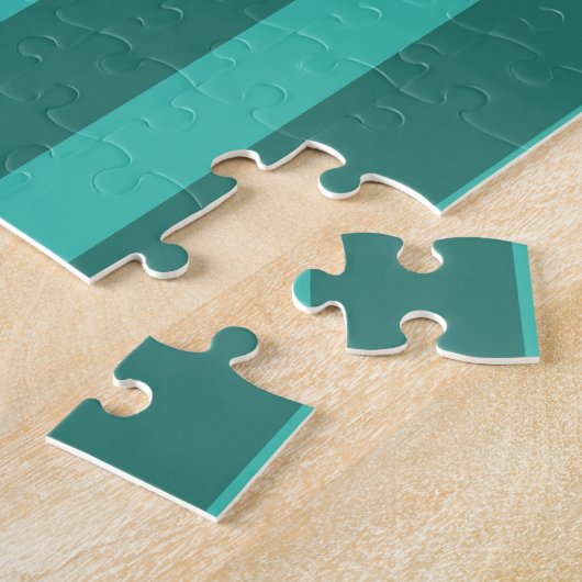 Modern Simple Blue Navy Two Tone Strip Name Puzzle (Seite)