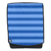 Modern Simple Blue Navy Two Tone Strip Name Rucksack (Vorderseite)