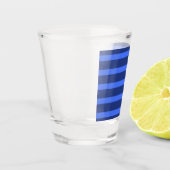 Modern Simple Blue Navy Two Tone Strip Name Schnapsglas (Links)
