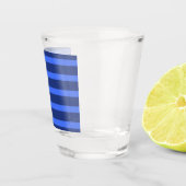 Modern Simple Blue Navy Two Tone Strip Name Schnapsglas (Rechts)