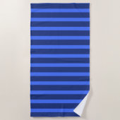Modern Simple Blue Navy Two Tone Strip Name Strandtuch (Vorderseite)