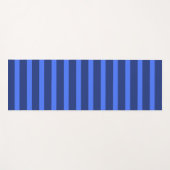 Modern Simple Blue Navy Two Tone Strip Name Yogamatte (Vorderseite (Horizontal))