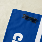 Modern Simple Blue Pool Monogram Name Strandtuch (Beispiel)