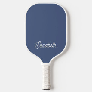 Modern Simple Blue Script Individuelle Name Pickleball Schläger