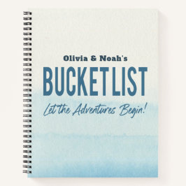 Modern Simple Blue Watercolor Adventure Bucket Notizblock