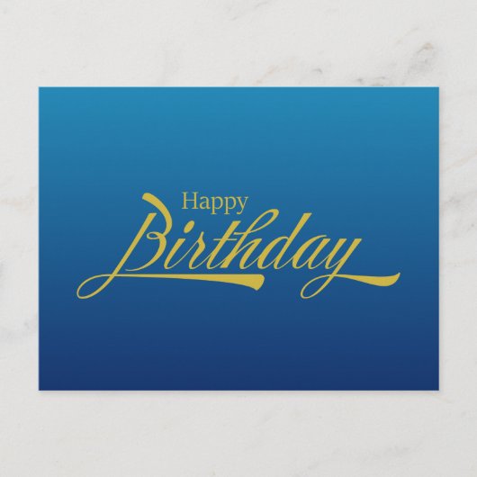 Modern Simple Blue Watercolor Happy Birthday Postkarte (Vorderseite)
