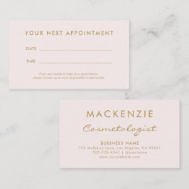 Modern Simple Blush Pink Salon Terminkarte