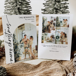 Modern Simple Boho Arch Christmas Foto Feiertagskarte