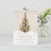 Modern Simple Boho Bow Christmas Tree Party Einladung (Stehend Vorderseite)