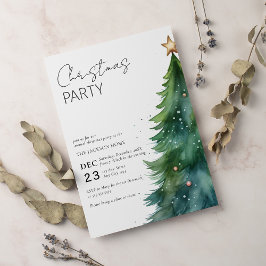 Modern Simple Boho Christmas Tree Party Einladung