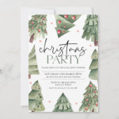 Modern Simple Boho Christmas Tree Party Einladung (Vorderseite)