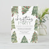 Modern Simple Boho Christmas Tree Party Einladung (Stehend Vorderseite)