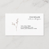 Modern Simple Boho Dry Blätter Räume Designer Visitenkarte (Rückseite)