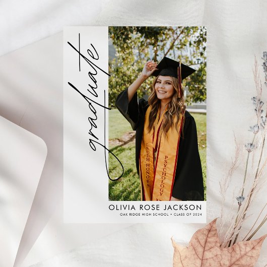 Modern Simple Boho Foto Abschluss Ankündigung