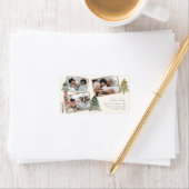 Modern Simple Boho Multiphoto Weihnachtsbaum Adressaufkleber (Insitu)