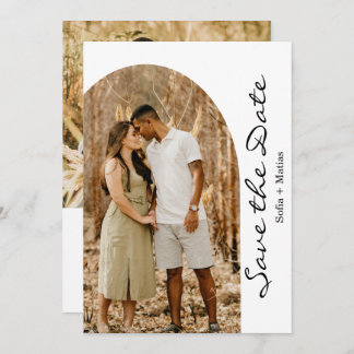 Modern Simple Boho Save the Date Card Einladung