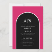 Modern Simple Bold Magenta Pink Wedding Einladung (Vorderseite)