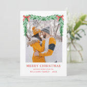 Modern Simple Bow Frohe Weihnachten Foto (Stehend Vorderseite)