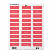 Modern Simple Bright Red Christmas Return Address (Vorne)
