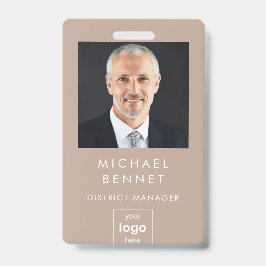 Modern Simple Brown Corporate Foto ID Ausweis