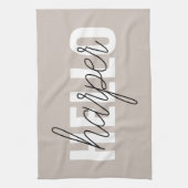 Modern Simple Brown Hallo und Sie nennen Geschirrtuch (Vertikal)