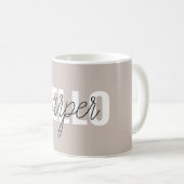 Modern Simple Brown Hallo und Sie nennen Kaffeetasse (VorderseiteRechts)