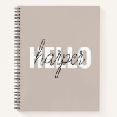 Modern Simple Brown Hallo und Sie nennen Notizblock (Vorderseite)