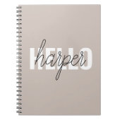 Modern Simple Brown Hallo und Sie nennen Notizblock (Vorderseite)