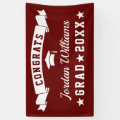 Modern Simple Burgundy Graduation Party 2024 Banner (Vertikal)