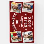 Modern Simple Burgundy Red Abschluss 4 FOTO Banner (Vertikal)