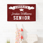 Modern Simple Burgundy White Graduation Party 2024 Banner (Insitu)