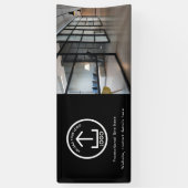 Modern Simple Business Logo Foto & Text Black Banner (Vertikal)
