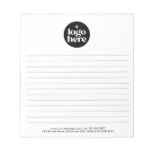 Modern Simple Business Logo Notepad Notizblock (Vorderseite)