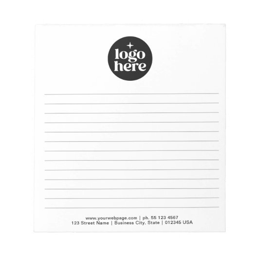 Modern Simple Business Logo Notepad Notizblock (Vorderseite)