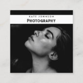 Modern Simple Business Logo Photographer Photo Quadratische Visitenkarte (Vorderseite)