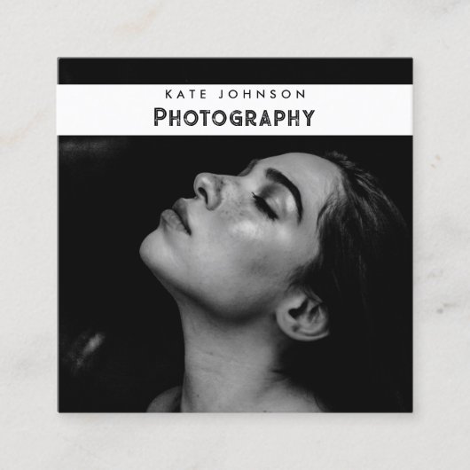 Modern Simple Business Logo Photographer Photo Quadratische Visitenkarte (Vorderseite)
