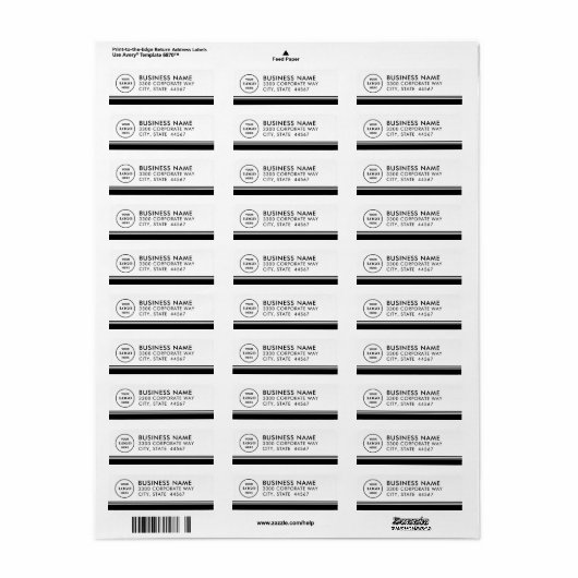 Modern Simple Business Logo-Rücksendeadresse (Vorne)