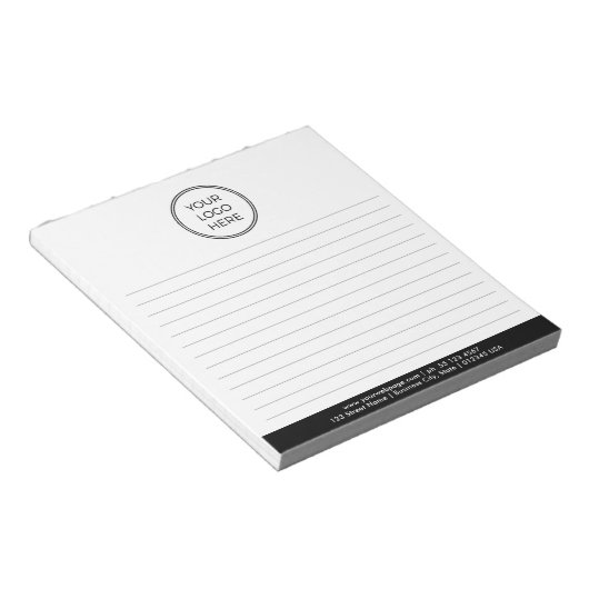 Modern Simple Business Logo Ruled Notepad Notizblock (angewinkelt)