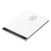 Modern Simple Business Logo Ruled Notepad Notizblock (Rotiert)