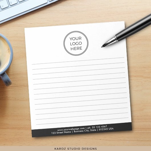 Modern Simple Business Logo Ruled Notepad Notizblock