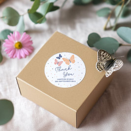Modern Simple Butterfly Geburtstag Runder Aufkleber