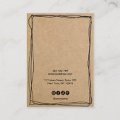 Modern Simple Calligraphy Earring-Grafikkarte Visitenkarte (Rückseite)